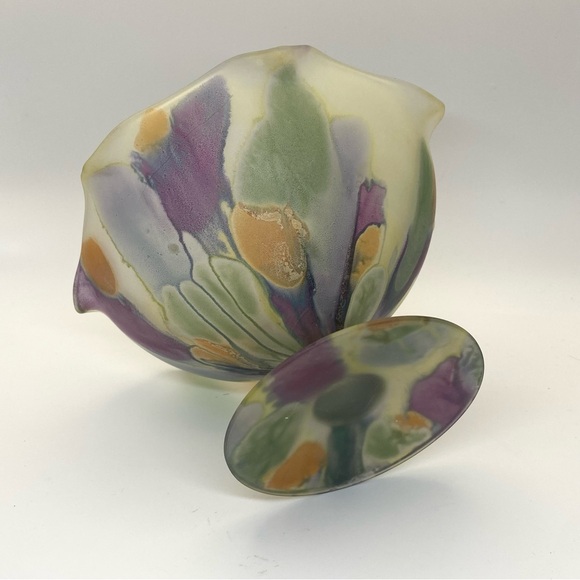 Vintage Rueven Nouveau Art Glass Pedestal Bowl - Picture 3 of 11